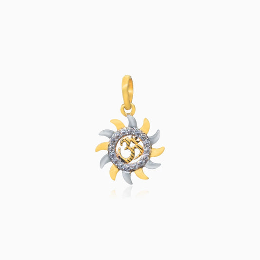 Gold Two Tone Om Pendant