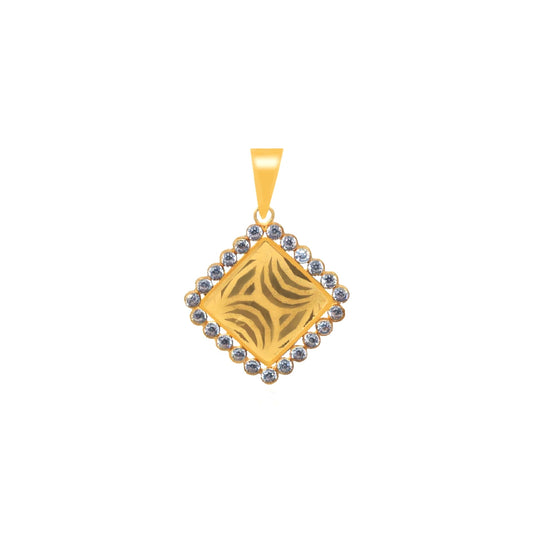 Gold Sparkling Square Pendant