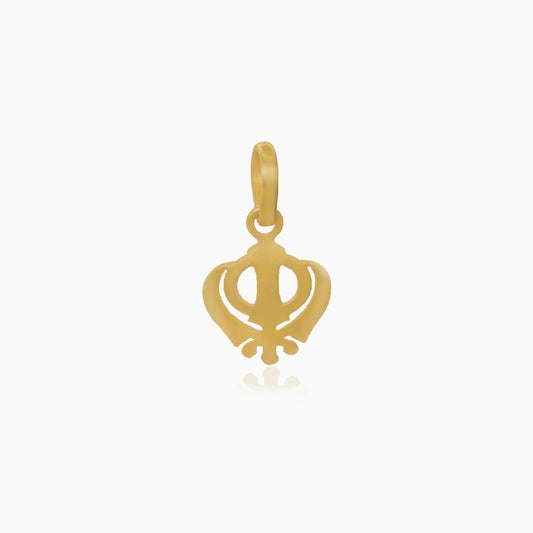 Gold Khanda Sahib Pendant