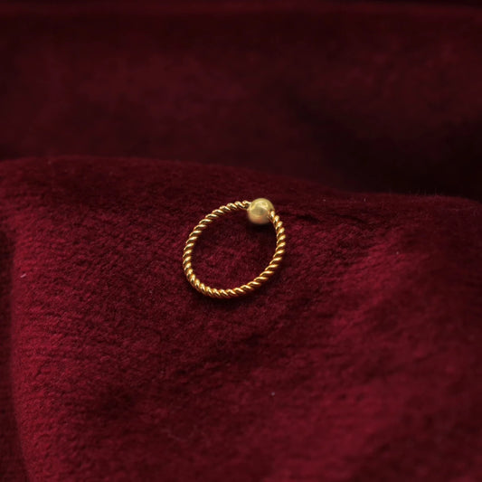 Gold Roll Wire Nose Ring
