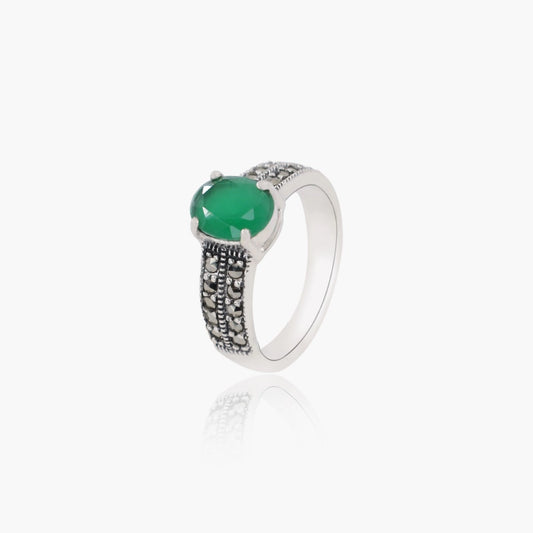 Green Marcasite Ring