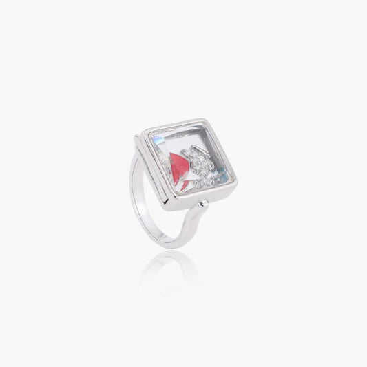 Heart Stone Square Ring