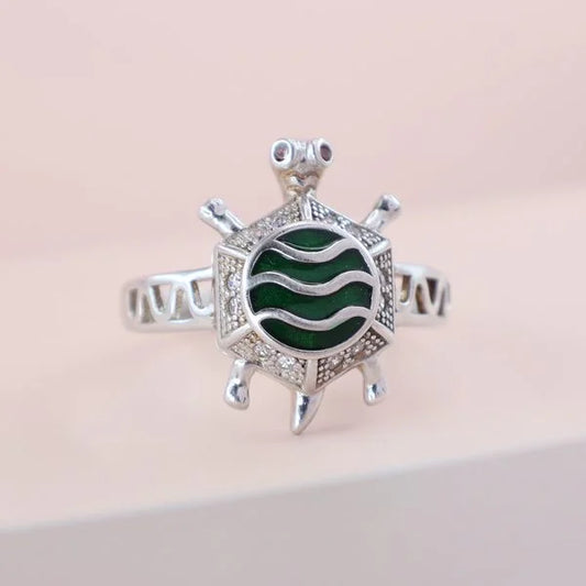 Lucky Turtle Sterling Silver Ring