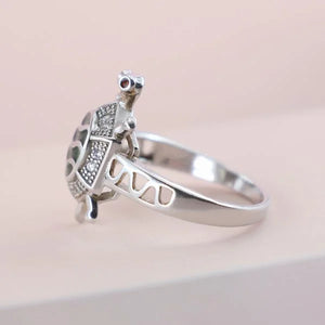 Lucky Turtle Sterling Silver Ring