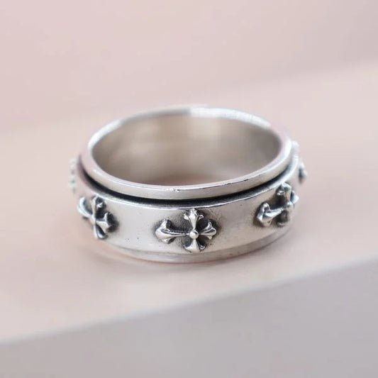 Gothic Cross Spinner Ring – 925 Sterling Silver