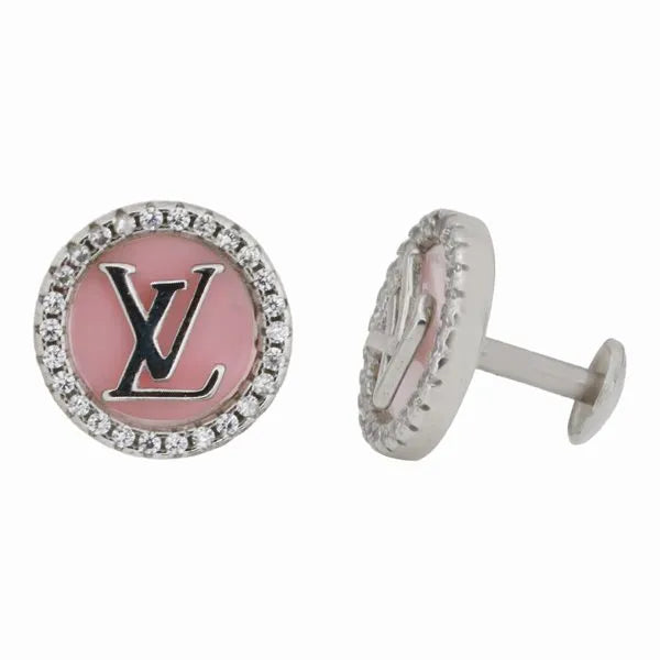 Pink Enamel Stud Earrings