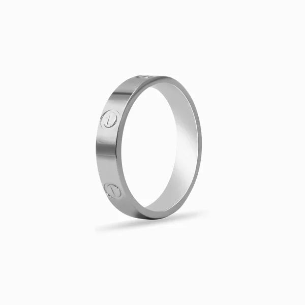 Minimalist Screw Motif Band – 925 Sterling Silver